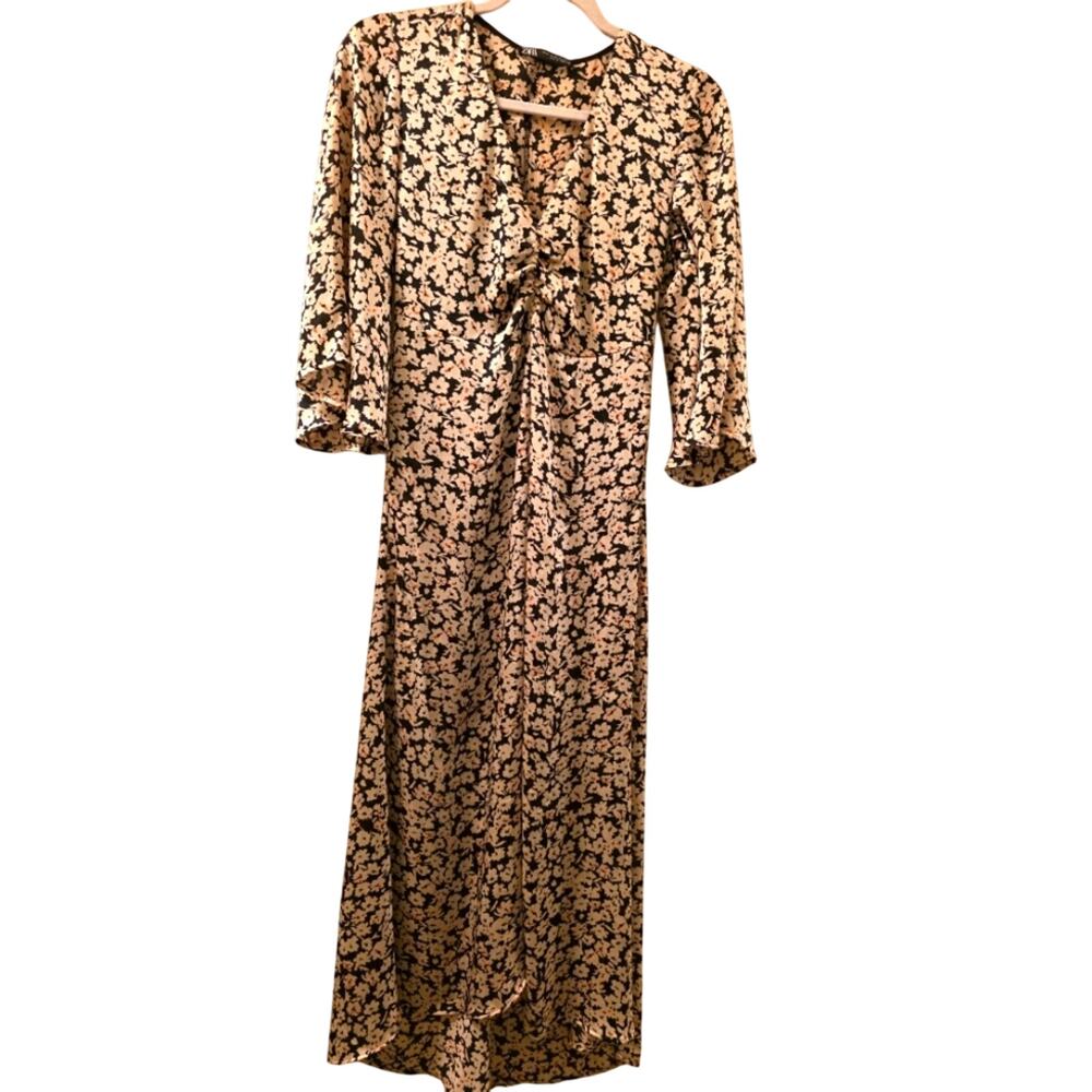 Zara Womens Floral Print Maxi Dress Size XS Heritage Boho Special Occasion
